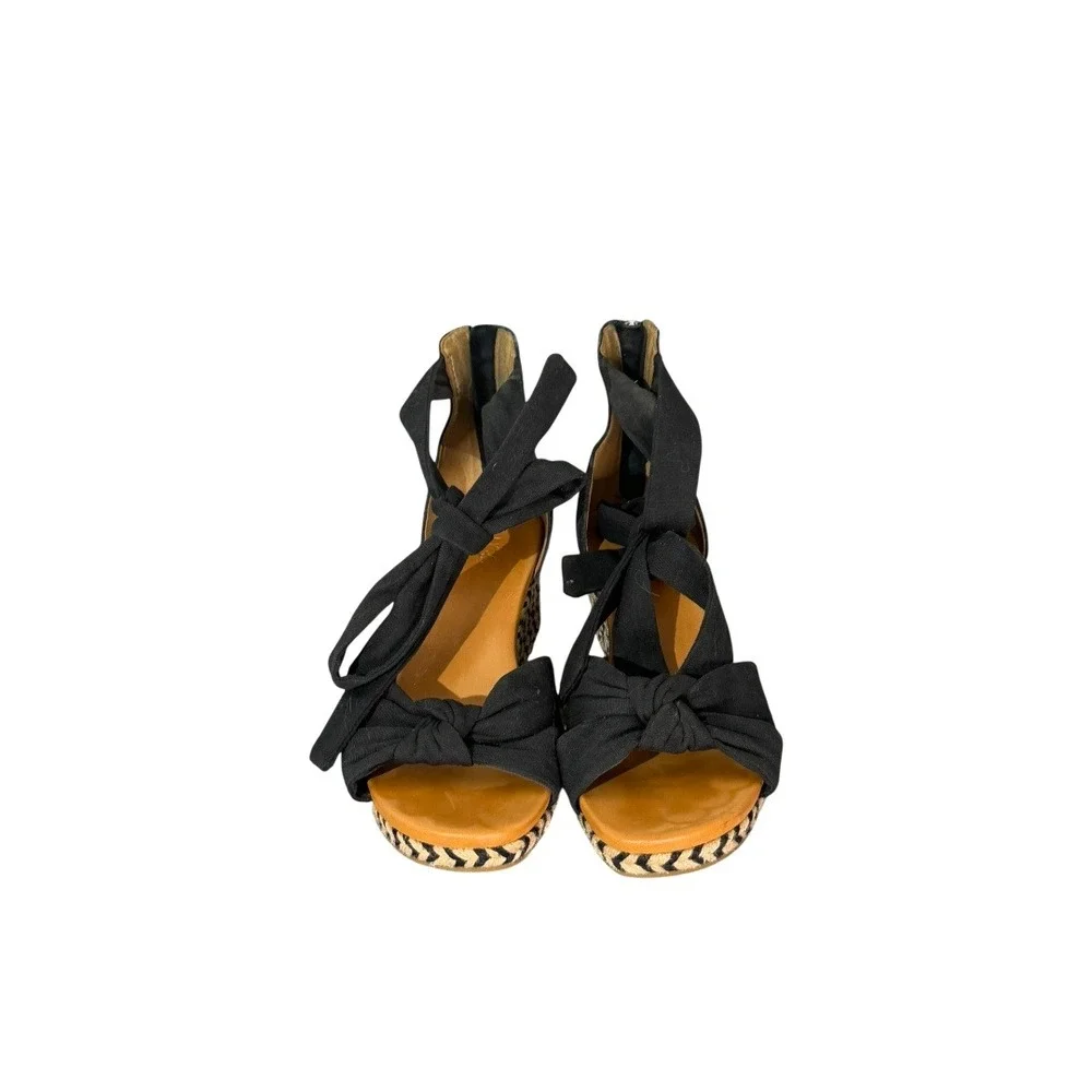 UGG Women's Yarrow Espadrille Wedge Sandal In Black sz11 - Picture 2 of 16